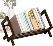 Dorm Desk Bookshelf - Dorm Desk Book Storage Rack, Compact Organizer Shelf | Tilting Display Stand for Books, Desktop Study Shelf, Space Efficient Mini Rack for Dorm Room School Setup Accessorie