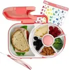 Lunchbox with Small Snack Spinner Flip - Bundle with Hand Strap & Sticker Sheet