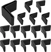 Litoexpe 16pcs L Shaped Rubber Angle Iron Caps, Furniture Angle Iron Foot Pads for Bed Steel Frame Racks and Shelves, Rubber Furniture Leg Cover Protectors (40mm x 40mm)