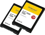 Intenso 2.5 Inch SSD SATA III Top Double Pack (2 × 128 GB) - Fast, Shockproof SSD for PC & Notebook, Up to 550 MB/s Read, 500 MB/s Write, Pack of 2, Black