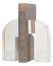 Peyton Lane Set of 2 Geometric Crystal Arched Bookends