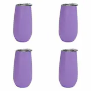 4x Annabel Trends 175ml Sparkling Flute Cup Double Walled Tumbler Gelato Purple