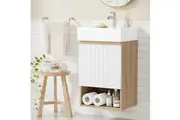Cefito Vanity Unit 445mm Basin Bathroom Cabinet Storage Wall Hung Sink White