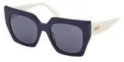 Emilio Pucci Women's Sunglasses Shiny Solid Navy Blue/Opaque Ivory Frame Casual