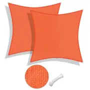 2 Pack 12x12 Ft 97% UV Block Square Sun Shade Sail HDPE Canopy Patio Pool Lawn