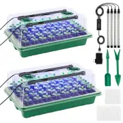 2 Pack Seed Starter Tray with Timed Grow Light & Humidity Domes