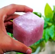 Premium 45MM Pink Rose Quartz Stone Healing Power Metaphysical Square Cube