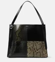 [Coperni] Coperni Patchwork snake-effect leather tote bag One Size black