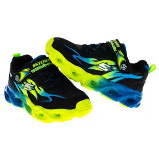 SKECHERS 休閒鞋 運動鞋 THERMO-FLASH 中童 童鞋 400103LBBLM 黑藍 螢光綠