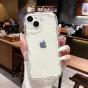 Wavy Transparent Phone Case - iPhone 16 Pro Max / 16 Pro / 16 Plus / 16 / 15 Pro Max / 15 Pro / 15 Plus / 15 / 14 Pro Max / 14 Pro / 14 Plus / 14 / 13 Pro Max / 13 Pro / 13 / 13 mini Transparent - iPhone 15