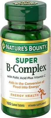 Nature's Bounty Super B Complex Vitamin Supplement Energy Health Support 150 ct