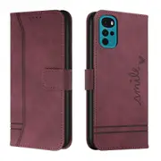 Closure Case with Flip Wallet Stand Function Cover for Moto G22 - Red