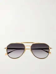 [Jacques Marie Mage] Jacques Marie Mage - Commander Aviator-style Two-tone Titanium Sunglasses - Gold - One size One size Gold