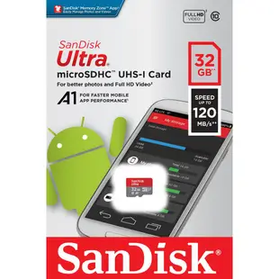 SanDisk 32GB 32G microSD ultra 120MB/s micro SD U1 C10 手機記憶卡