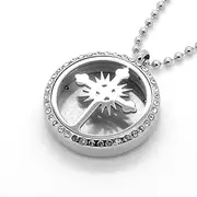TNBKDSE Crystal Inlay Stainless Steel Women Jewelry Essential Oil Diffuser Pendant Perfume Lockets