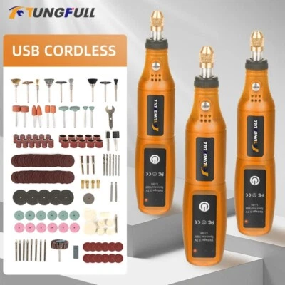 Mini Wireless Rotary Tool USB Rechargeable Drill Engraver Grinder Polisher DIY