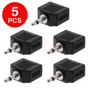 5PCS 3.5mm Mono Male to 2 3.5mm Stereo Female Audio Adapter Converter Splitter