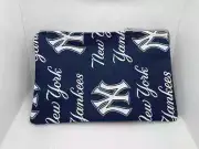 NY New York Yankees Double Sided Cotton Zipper Pouch Lined 5"x8" Handmade MLB