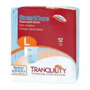 Tranquility SmartCore Disposable Briefs Size Large #2313 Adult Diaper 12 Pack