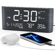Mesqool Digital Alarm Clock, with Calendar Temperature and Humidity, Loud Vol...