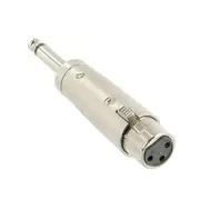 3 Pin XLR MIC female to 1/4 inch 6.35mm Mono male Adaptor Plug Unbalanced