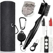 Golf Club Cleaning Seven-Piece Set, Golf Club Brush and Microfiber Towel Set, Absorbent and Fast Drying Golf Cleaning Cloth, Portable Golf Cleaning Accessories