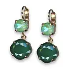 Earrings by Mariana Botanica Coll. Elegant Green and Peridot Swarovski Crystals