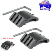2PCS HUNTING 45 DEGREE LOW OFFSET ANGLE 20MM PICATINNY WEAVER RAIL MOUNT AU