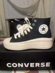 Size 8- Converse Women’s Chuck Taylor All Star Move High Black/egret/ivory Natu