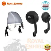 BLACK BAR END MIRRORS & TINTED FLYSCREEN FOR ROYAL ENFIELD CONTINENTAL GT 650