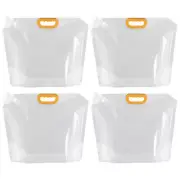 4Pcs 10L Collapsible Water Container Bag Plastic Storage Jug Water Bag Clear
