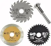 YUENTOEN Rotary Tool Saw Blades, 3Pcs HSS Mini Circular Saw Blade for Glass, Soft and Hard Wood Cutting