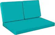 idee-home Outdoor Loveseat Cushions, Waterproof Patio Loveseat Cushion, Outside Couch Hampton Bay Deep Seat Cushion Replacement Set, Patio Love Seat Sofa Cushions for Furniture, 46" x 26" Blue