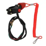 Emergency Stop Switch Lanyard Emergency Kill Stop Engine Switch Push Button for ATV Motorcycle Boat Interruptor BlackRed
