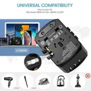 Universal Travel Adapter With 3 USB & Type-C Ports US/UK/EU/AU Plugs