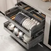 Kitchen Cabinet Pull Out Slide Drawer Shelf Organiser Rack Storage Plate Holder