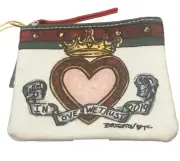 Brighton In Love We Trust Small Pouch- heart crown -red green pink -Tom Clancy