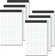 Graph Paper Pads 6 Pack Grid Paper Pad 5x8 White Note Pads 2x2 Squares Per Inch Writing Pad Perforated Lined Grid Notebook 50 Sheets Paper Pads Small Graph Paper Pad for Home, School, Laboratory
