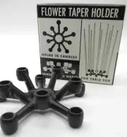 NOS MCM Vintage 60s La Cresta Flower Taper Candle Holder Space Age Satellite MIP