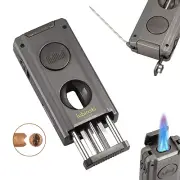 Lubinski 2 Jet Flame Torch Cigar Lighter V-cut Punch Holder Needle Refillable