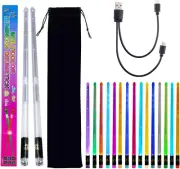 LED Light up Drum Sticks 15 Color Glow in the Dark Clear Drumsticks with USB
