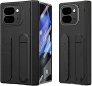 Cellphone Flip Case Kickstand Case Compatible with Google Pixel 9 Pro Fold,[Built-in Screen Protector & Wrist Strap] Military-Grade Protection Cover Shookproof Phone Case Compatible with Google Pixel