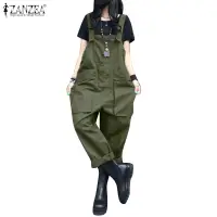 在飛比找蝦皮商城優惠-Zanzea 女式韓版側袋裝飾鈕扣連體圍兜工作服
