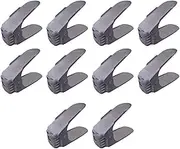 yuksok 10pcs Shoe Slots Organizer Shoe Holder for High Heels, Flat Shoes, Sports Shoes, Gray