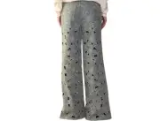 Cynthia Rowley Flora Cutout Jeans Size 29 NWT High Waist Wide Leg Light Wash