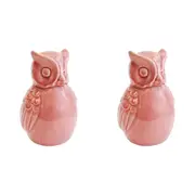 2x LVD Owl Sml Blush Decorative Sculpture Tabletop Home/Lounge Indoor Decor