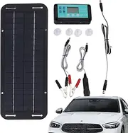 Portable Solar Battery Charger - 20W 12V/24V Waterproof Solar Panel Maintainer | Solar Charging Kit for Car, Motorcycle, Truck, Tractor, Snowmobile, RV, Marine, Off-Grid Applications