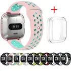 For Fitbit Versa 2 (2nd Gen) Watch Band + Case Strap Pride Rainbow Silicone