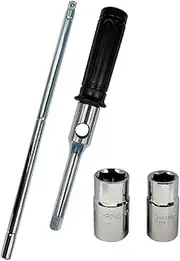 QLPQASCU Universal Extended Lug Wrench Wheel Nut Remover Labor Saving Detachable 4 Way