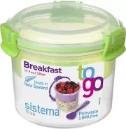 Sistema To Go Collection Breakfast Plastic Bowl Food Storage Container Clear